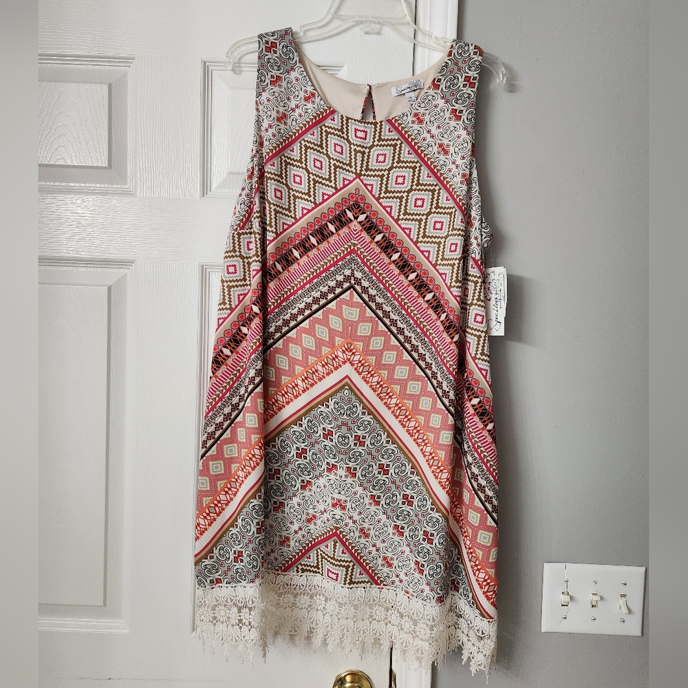 Women's Speechless Dress | Size 1X | Pink/Taupe